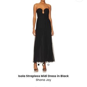 NWOT Shona Joy Isola Strapless Midi Dress